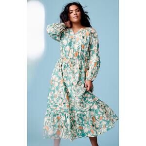 June + Vie Raglan Puff Sleeve Maxi Dress 26/28